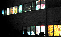 Beamer en diaprojecties Theosofische Vereniging (rechtergevel)